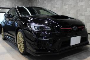 スバル WRX STI クリスタルブラックシリカ フロントバンパー右