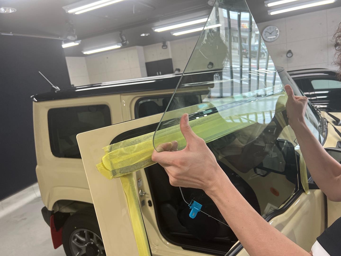 ドアガラス外し