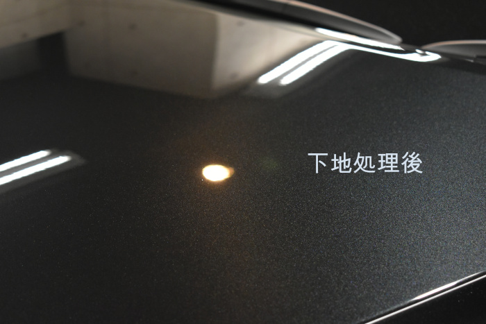 ハリアーボンネット下地後-6